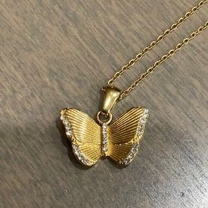 Sphera Milano NWOT 14K Gold Vermeil CZ Butterfly Pendant